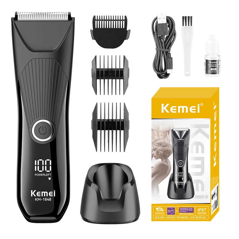 ماكينة حلاقة Kemei اللاسلكية بشاشة رقمية — منتج أصلي مع ضمان سنة