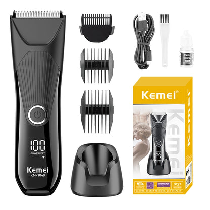 ماكينة حلاقة Kemei اللاسلكية بشاشة رقمية — منتج أصلي مع ضمان سنة