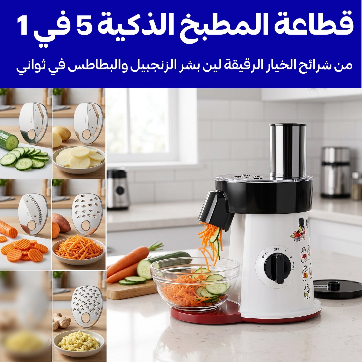 PrepMaster™ ⚡ قطّاعة الخضار الكهربائية + ضمان سنتين